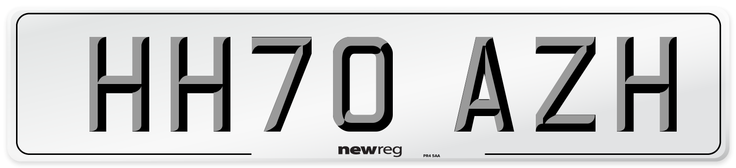 HH70 AZH Number Plate from New Reg